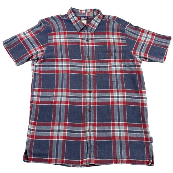 Columbia Other - Patagonia Mens L Plaid Organic Cotton Short Sleeve Pucker Weave Button Down